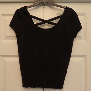 THRDUP - NWT 💕 WHBM Black Stretch Knit Top